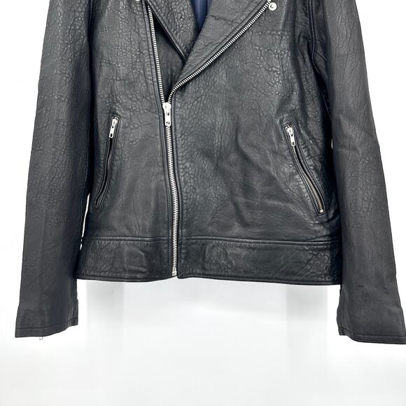 BlankNYC 100% Lambskin Double Down Black Leather Moto Jacket Size Large NWT - Picture 4 of 15